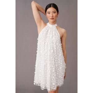 New Anthropologie Eva Franco Halter Swing Mini Dress $190 SIZE 8 White